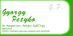 gyorgy petyko business card